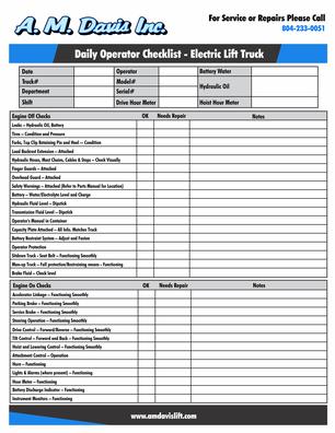 Forklift Inspection Forms